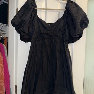 Black Puff Sleeve Dress
